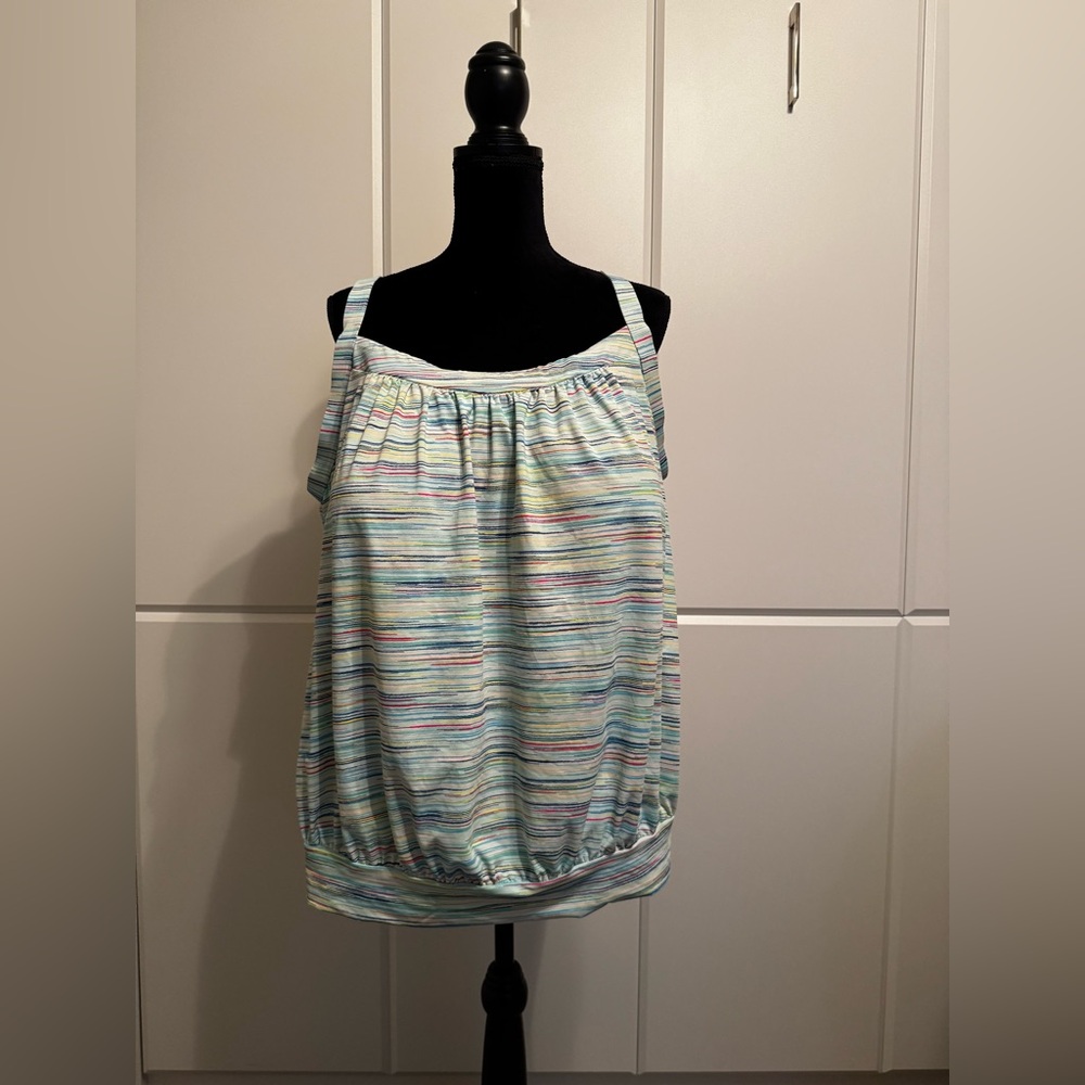 Lands' End Women's Pastel Striped Tankini Top